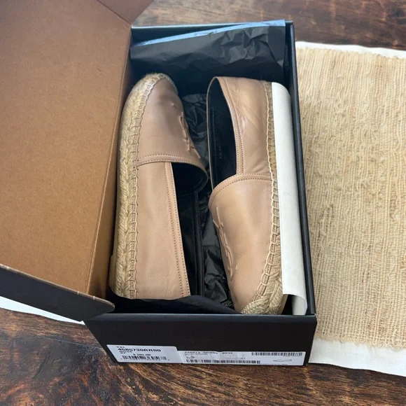 Saint Laurent nude Nappa Vendome Leather Espadrille Slip-Ons - Picture 7 of 7